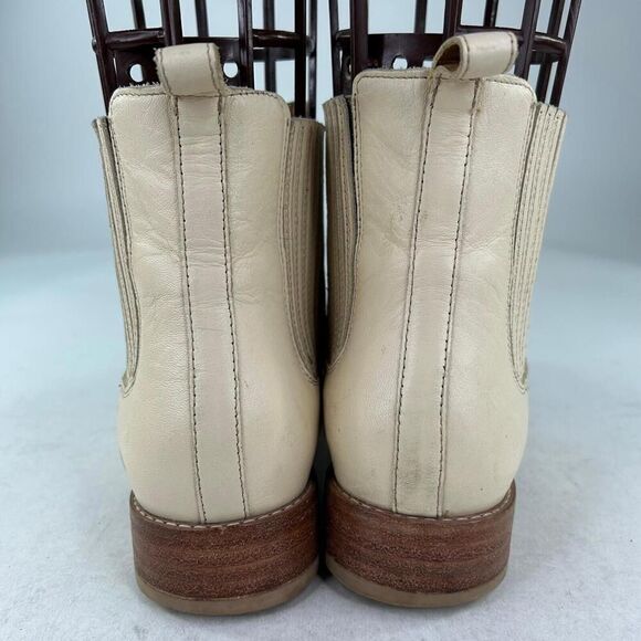 Thursday dreamer Women's Chelsea Boots US 9.5 Natural Beige Leather Pull-On Boot - Picture 6 of 11